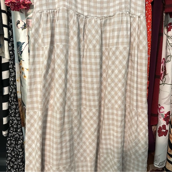 Japna Tan & White Gingham Dress - Picture 3 of 10